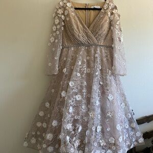 Mac Duggal Beige Dress